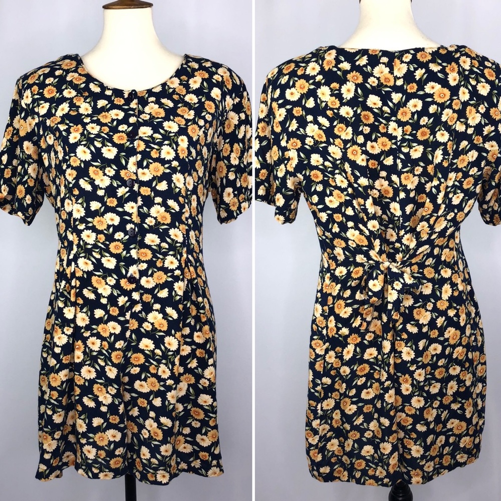 Vintage Anegada's Yellow Flower Print Romper